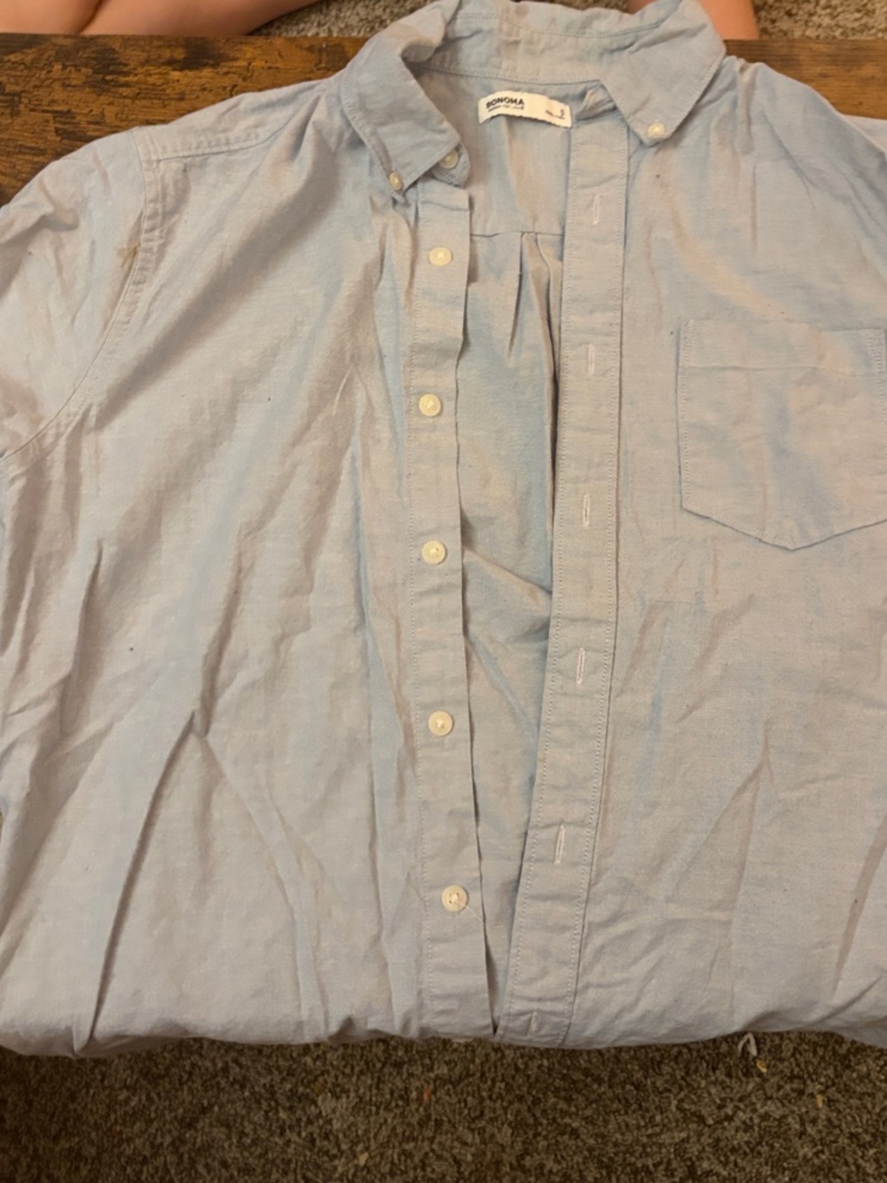 Light Blue Short-Sleeve Button-Down Shirt - Unbranded